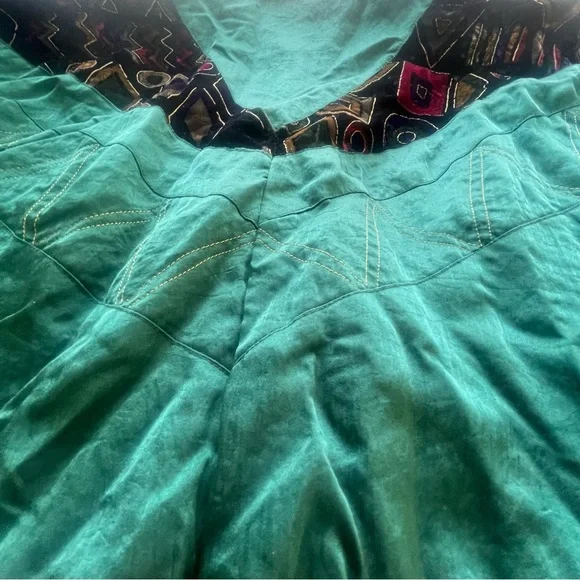 Vintage 90s Emerald Green/Gold Nylon Windbreaker Suit Women's Size Small Sporty - Picture 11 of 16